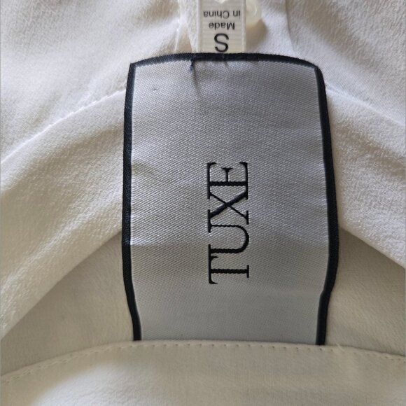 Ivory Silk Crepe de Chine Tuxe Bodysuit - SIZE SM - Picture 2 of 7